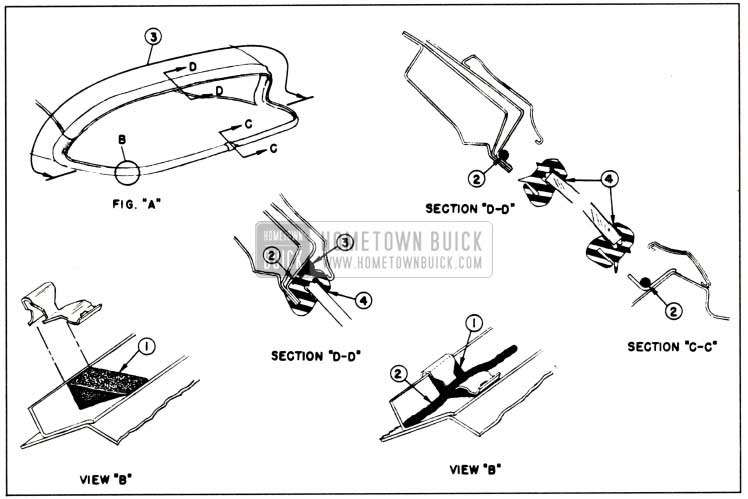 1958 Buick Installation Back Window Assembly