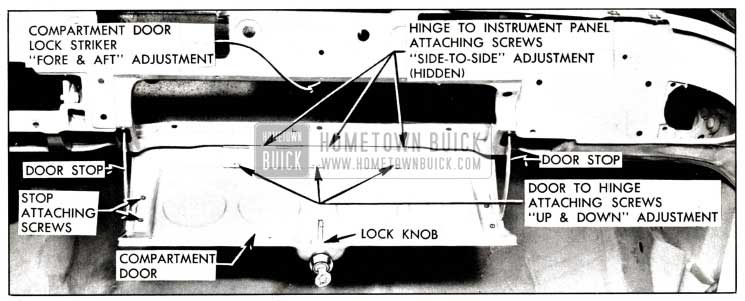 1958 Buick Instrument Panel Compartment Door Parts