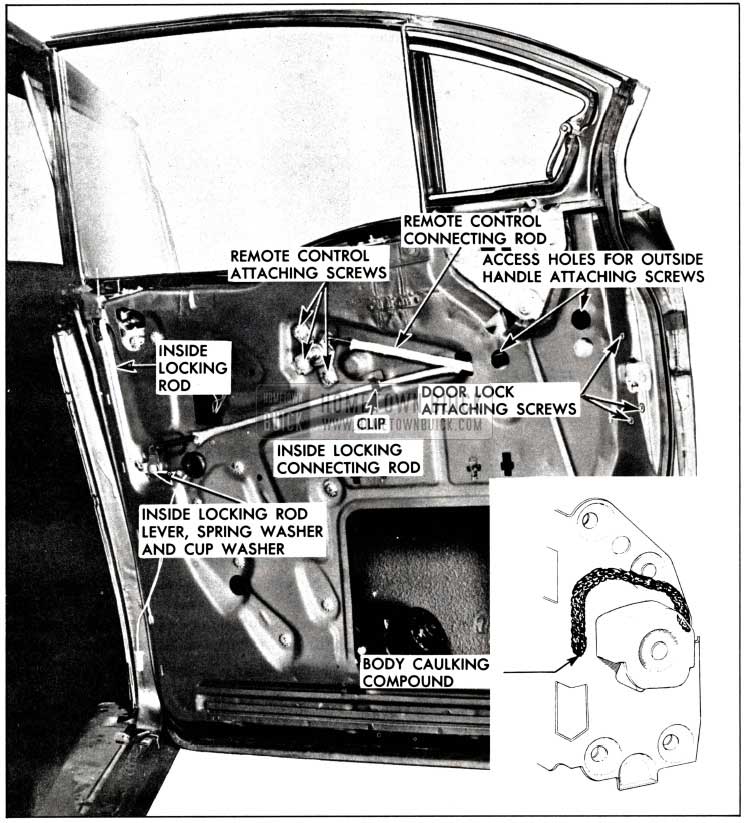 1958 Buick Rear Door Lock Mechanism