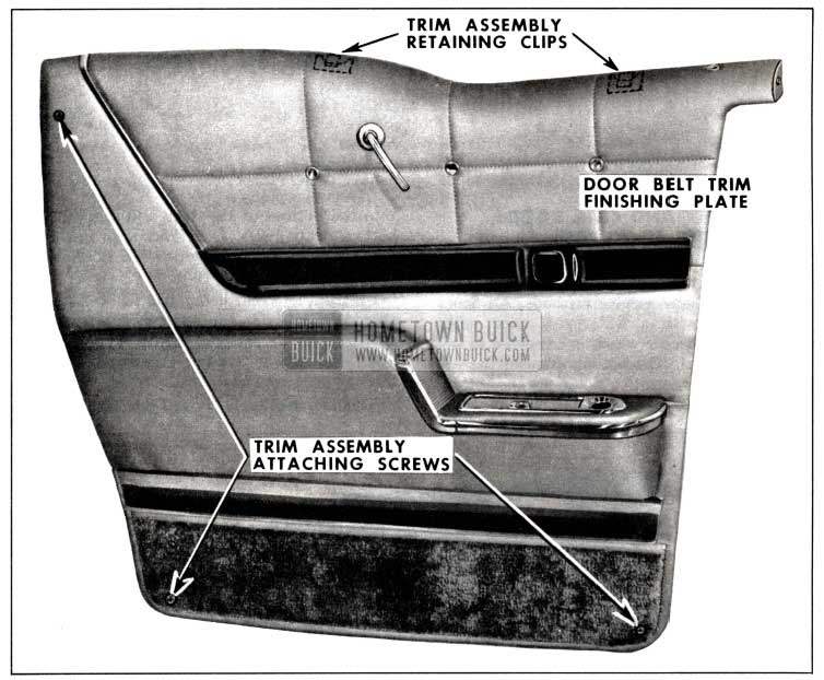 1958 Buick Rear Door Trim Assembly