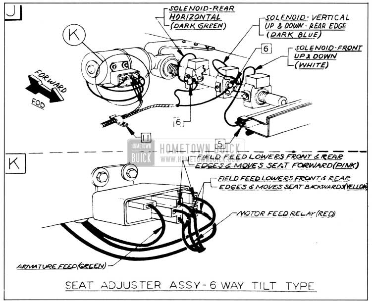1958 Buick Seat Adjuster Assembly-6-Way Seat