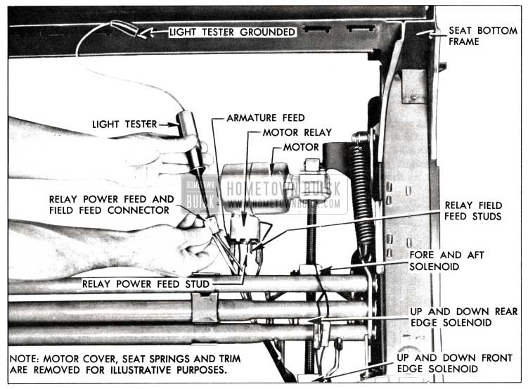 1958 Buick Testing Circuits of Six-Way Seat