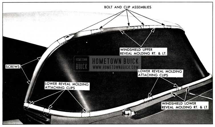 1958 Buick Windshield Reveal Molding Attachment