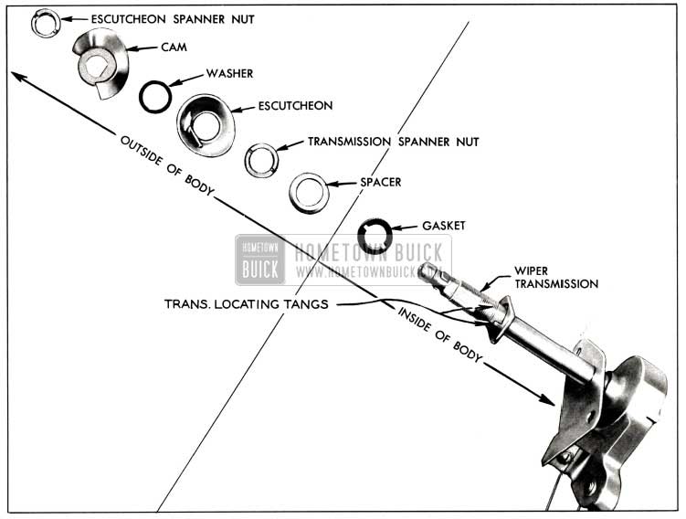 1958 Buick Windshield Wiper Transmission Component Parts