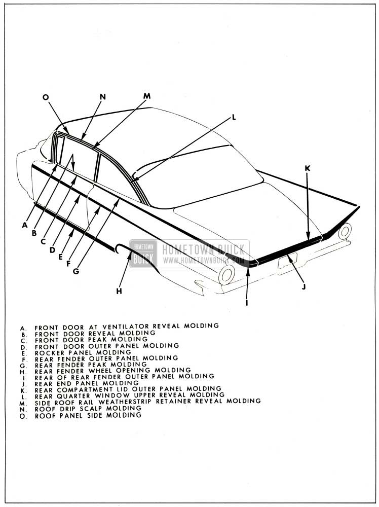 1959 Buick Exterior Moulding-4637 Style