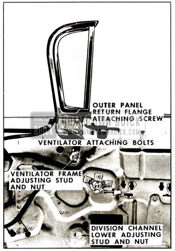 1959 Buick Front Door Ventilator Assembly Illustration