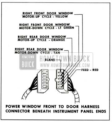 1959 Buick Power Window Front to Door Harness Connectors