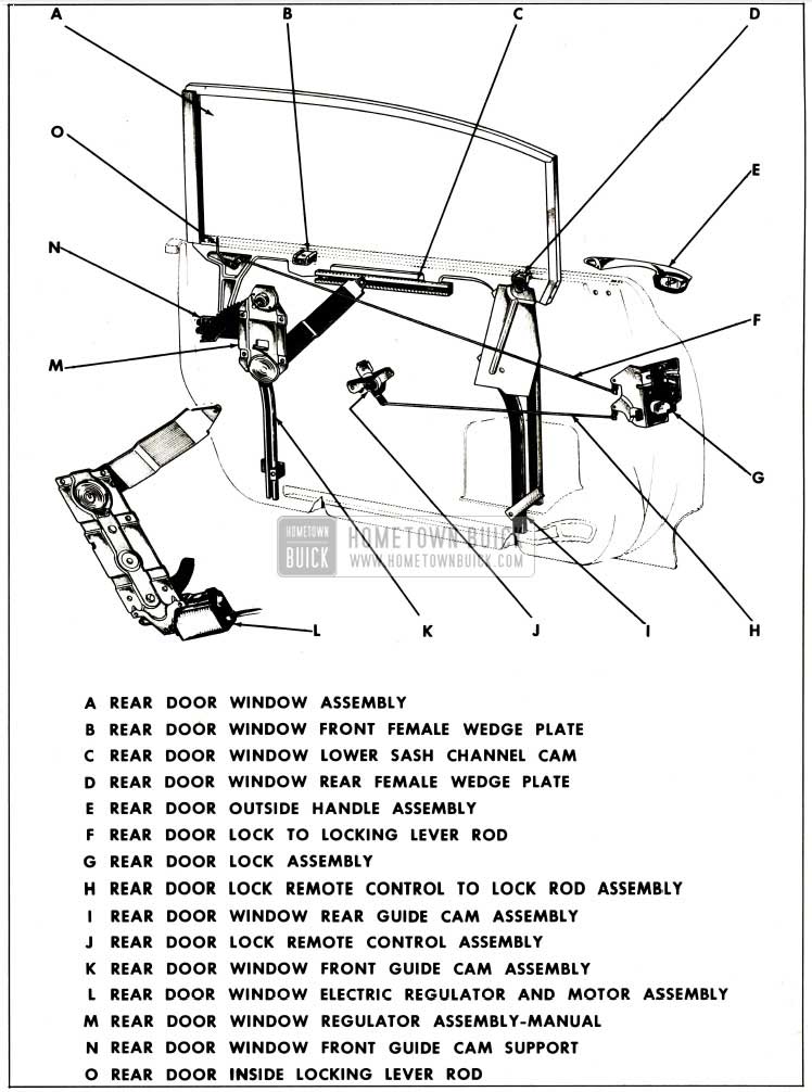 1959 Buick Rear Door Assembly Typical of All 29 Styles