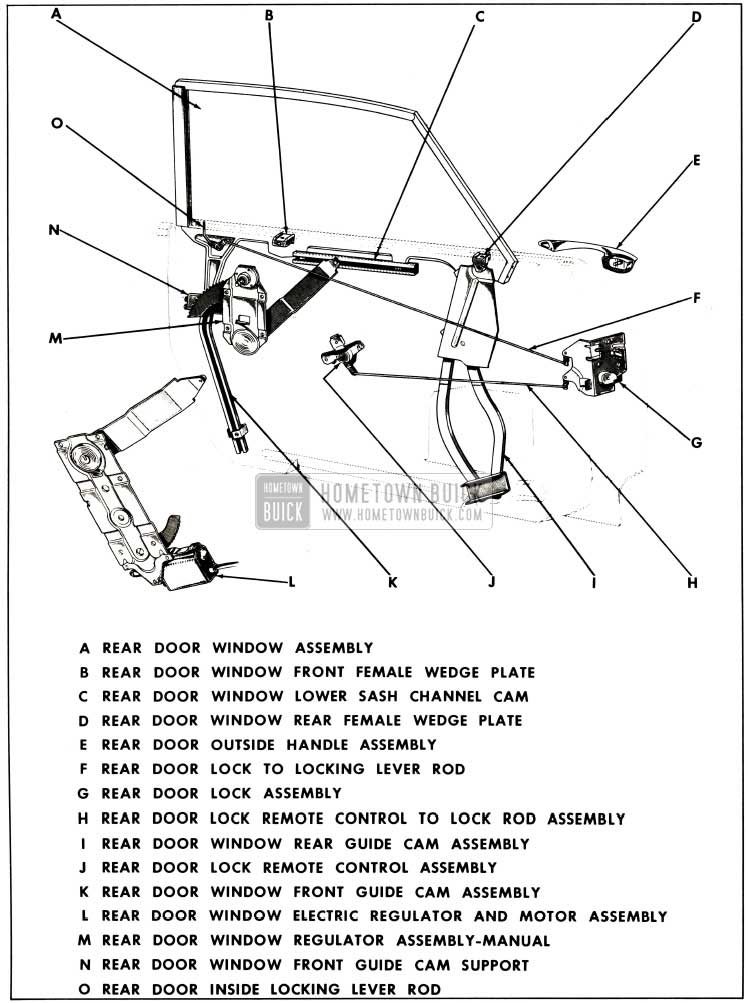 1959 Buick Rear Door Assembly Typical of All 39 Styles