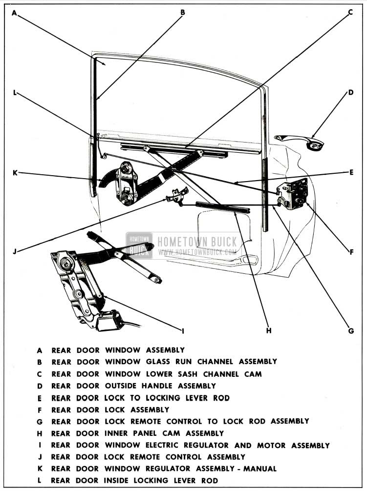 1959 Buick Rear Door Assembly Typical of Sedan Styles