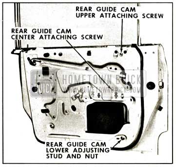 1959 Buick Rear Door Window Rear Guide Cam Removal Illustration