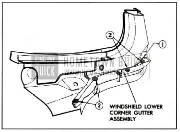 1959 Buick Sealing Windshield Lower Corner Gutter Assembly