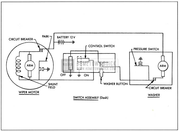 1959 Buick Windshield Wiper - Single Speed - Hometown Buick 1959 buick lesabre wiring diagram 