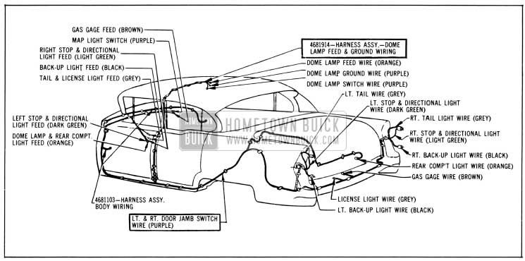 1956 Buick Body Wiring Circuit Diagram-Model 41-Style 4469