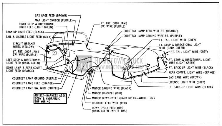 1956 Buick Body Wiring Circuit Diagram-Model 46C-Style 4467TX