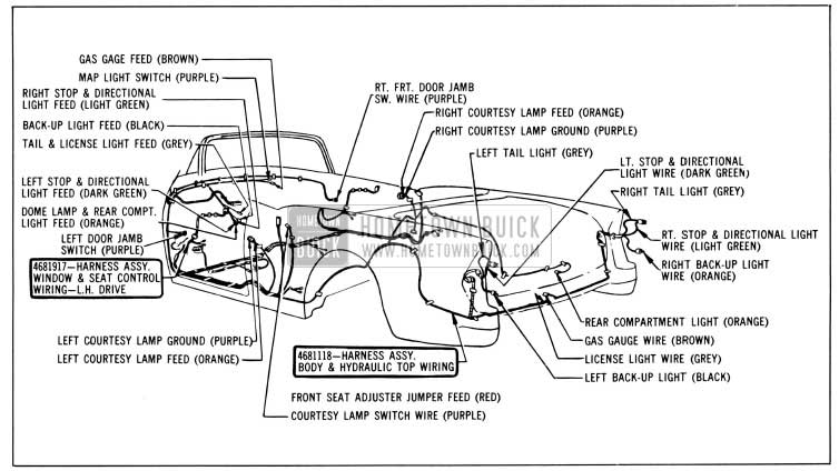 1956 Buick Body Wiring Circuit Diagram-Model 66C-Style 4667X