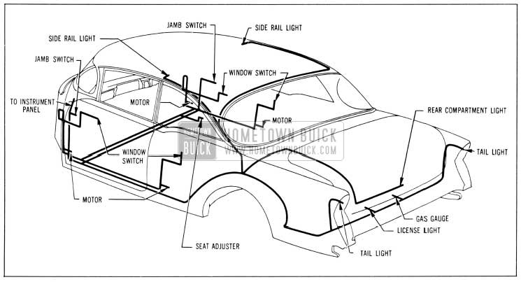 1956 Buick Body Wiring Circuit Diagram-Model 76R-Style 4737X