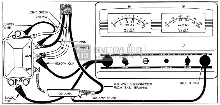 1956 Buick Cutout Relay Test Connections - Allen Tester
