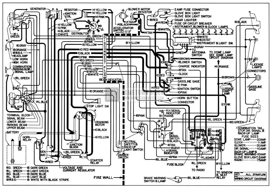 1957 Buick Chassis Wiring Diagram - Dynaflow Transmssion