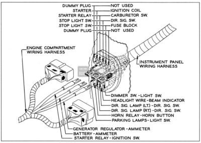 1957 Buick Engine Compartment to Instrument Panel Wiring Harness Connectors