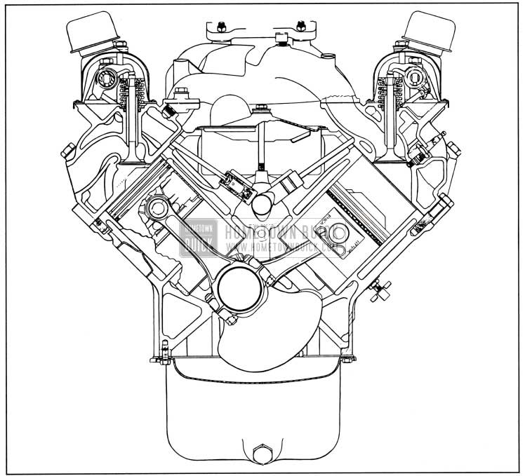 1957 Buick Engine, End Sectional View