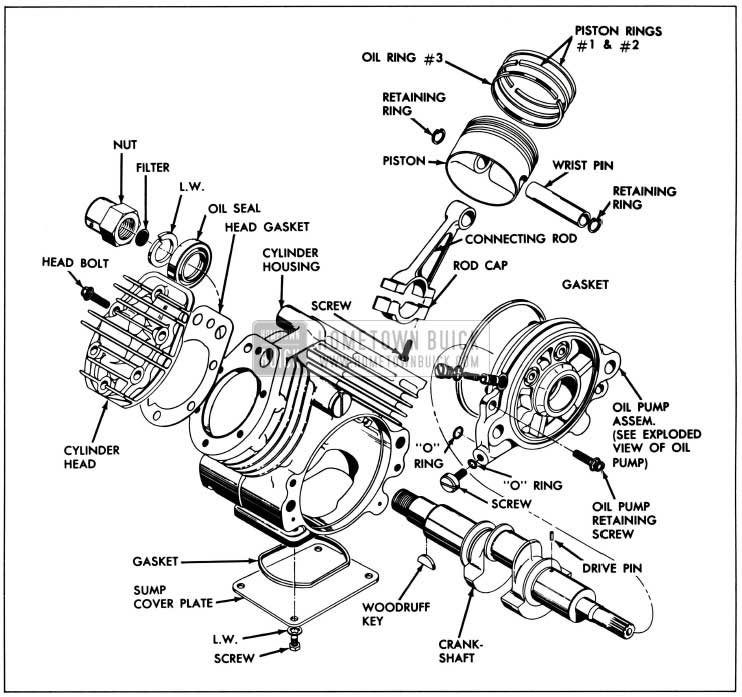 1958 Buick Air Compressor-Exploded View