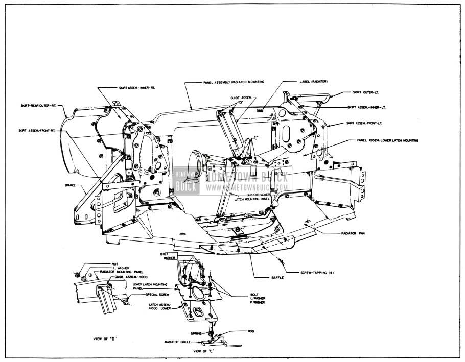 1958 Buick Front End Sheet Metal-Front View