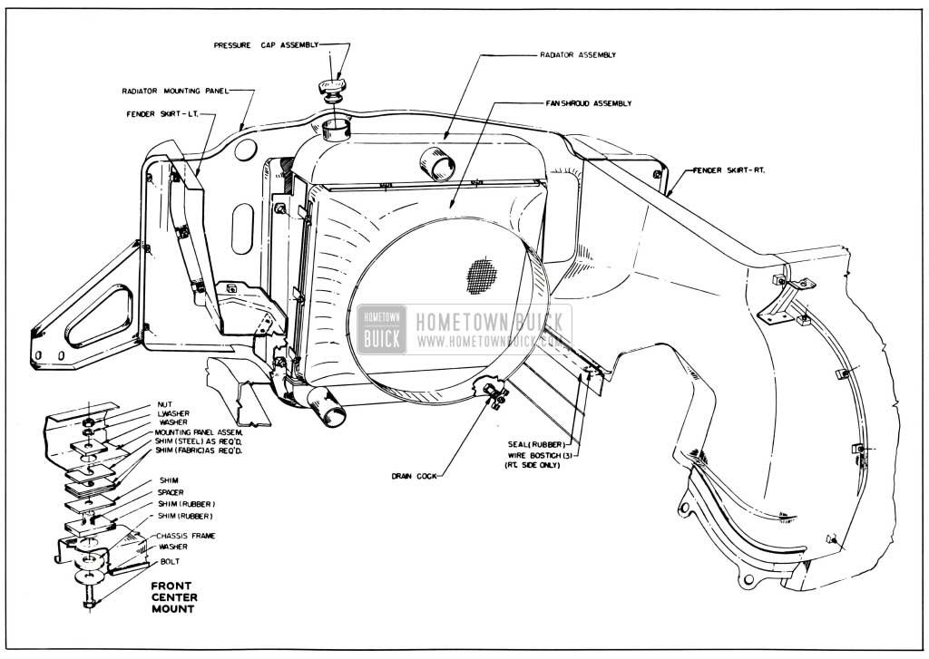 1958 Buick Front End Sheet Metal-Rear View