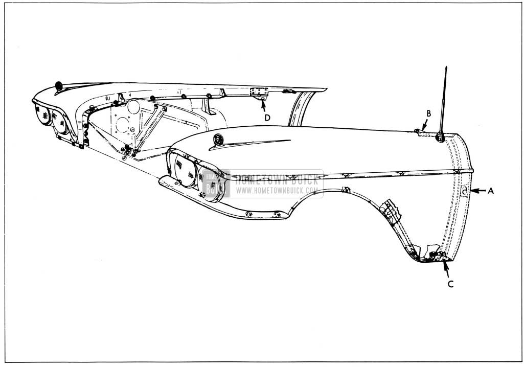 1958 Buick Front Fender Rear End Alignment Points