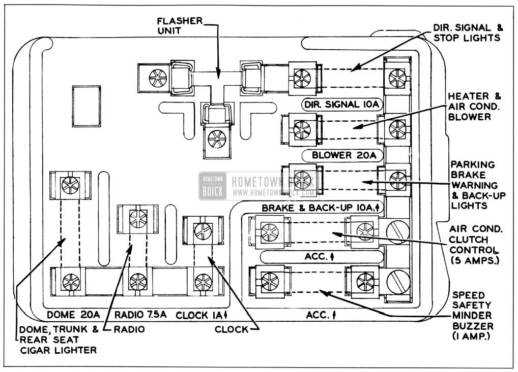 1958 Buick Fuse Block-Fuse Side