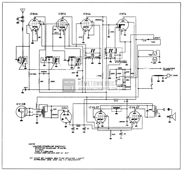 1958 Buick Radio Circuit Schematic-Sonamatic