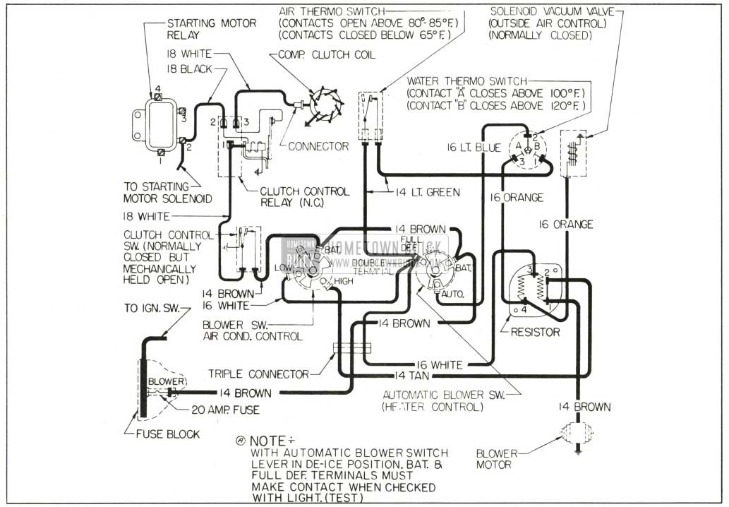 1959 Buick Air Conditioning and Automatic Heater Wiring Diagram