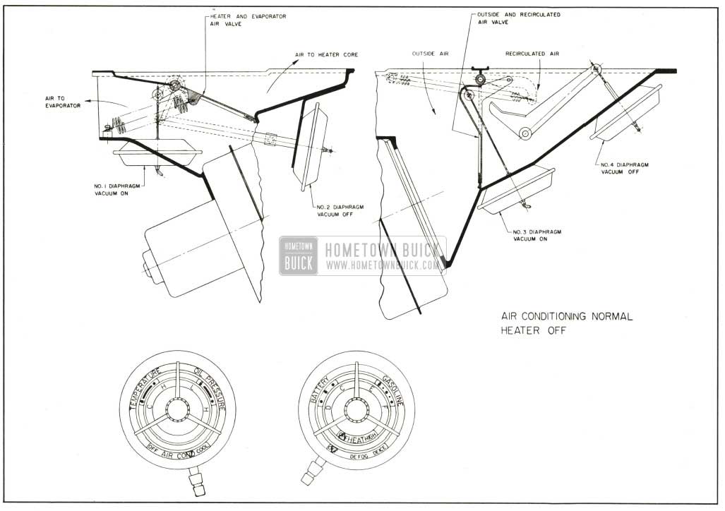 1959 Buick Air Conditioning Normal - Heater Off