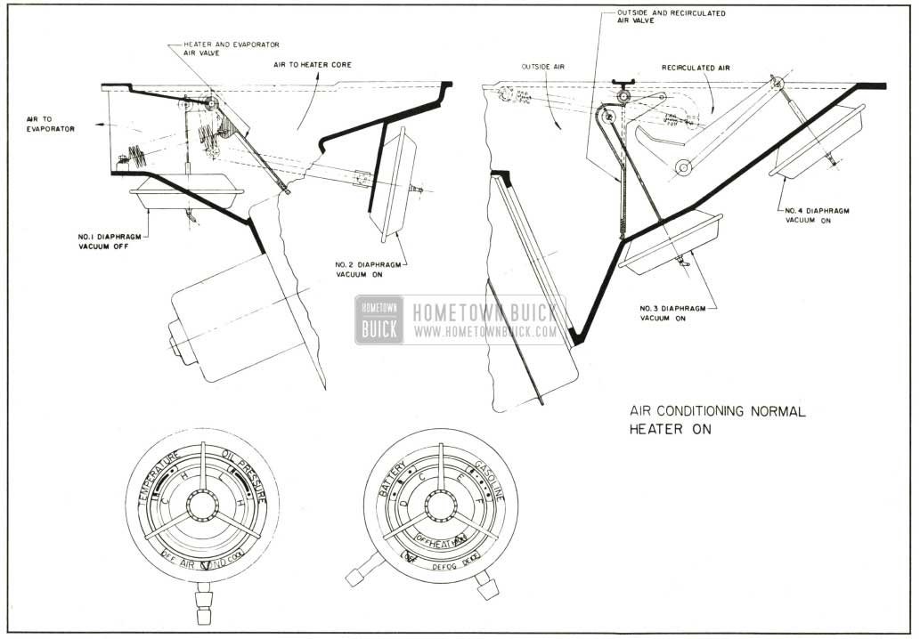 1959 Buick Air Conditioning Normal - Heater On