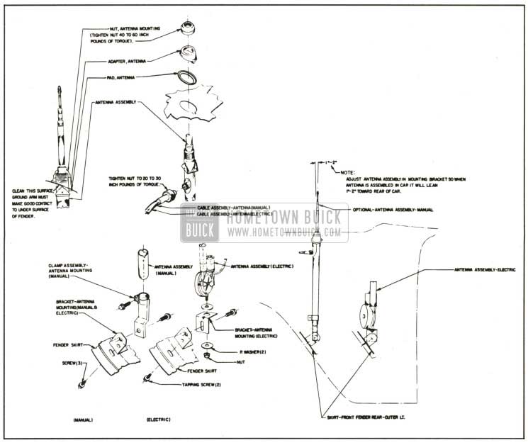 1959 Buick Antenna Installation Details