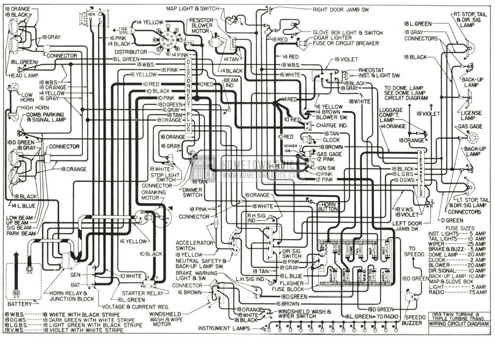 1959 Buick Chassis Wiring Diagram-Automatic Transmission