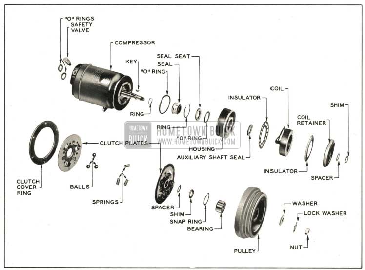 1959 Buick Clutch and Seal-Exploded View