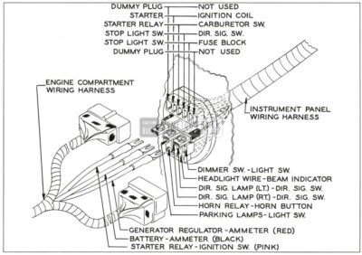 1959 Buick Engine Compartment to Instrument Panel Wiring Harness Connectors