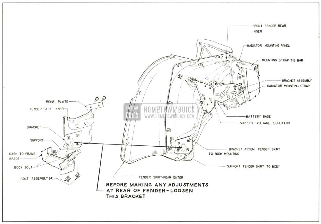 1959 Buick Fender Skirt To Body Bracket