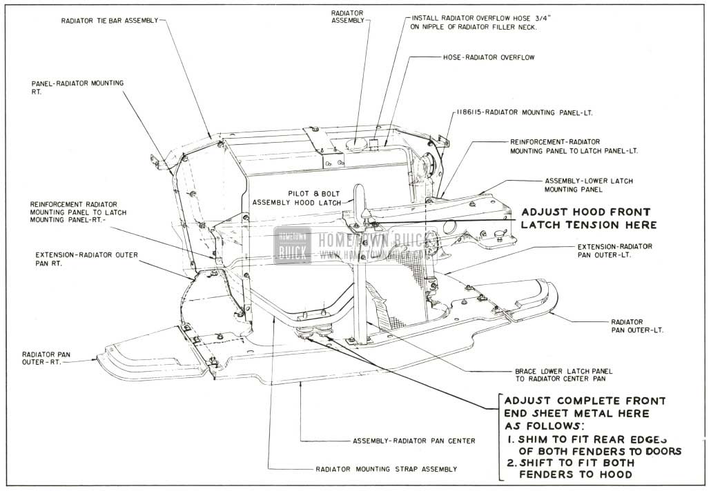 1959 Buick Front End Sheet Metal Adjustment Points