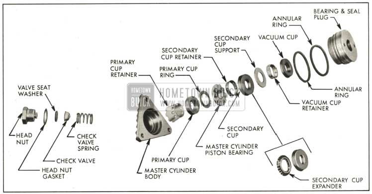 1959 Buick Hydraulic Cylinder Assembly-Exploded