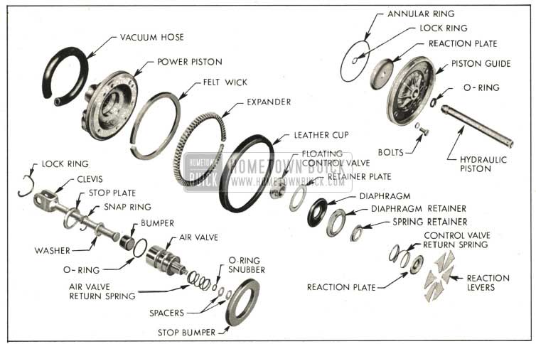 1959 Buick Power Piston Assembly-Exploded View