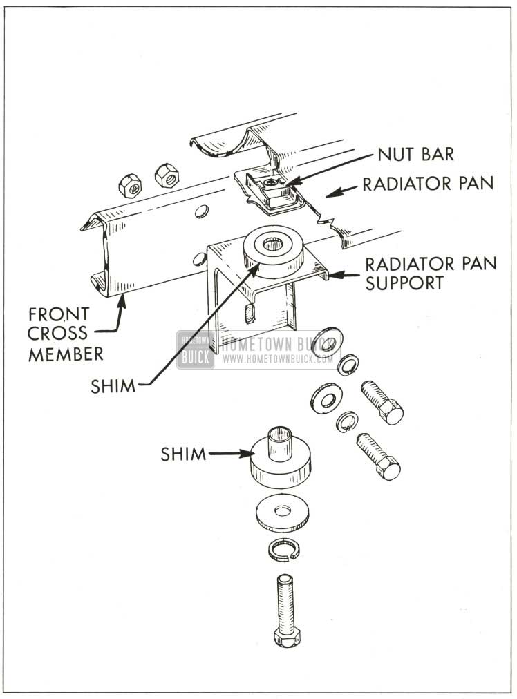 1959 Buick Radiator Pan Mounting