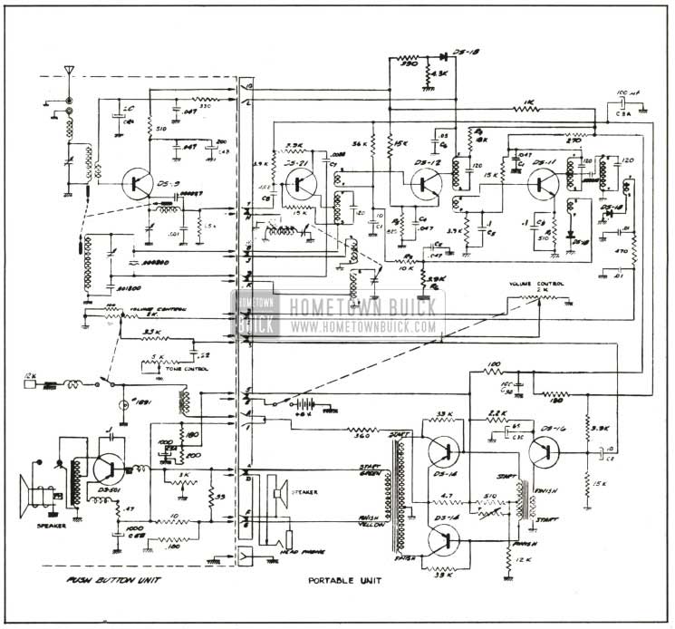 1959 Buick Radio Circuit Schematic-Transistor Model