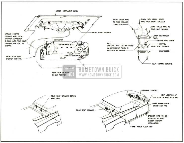 1959 Buick Rear Seat Speaker Control Installation