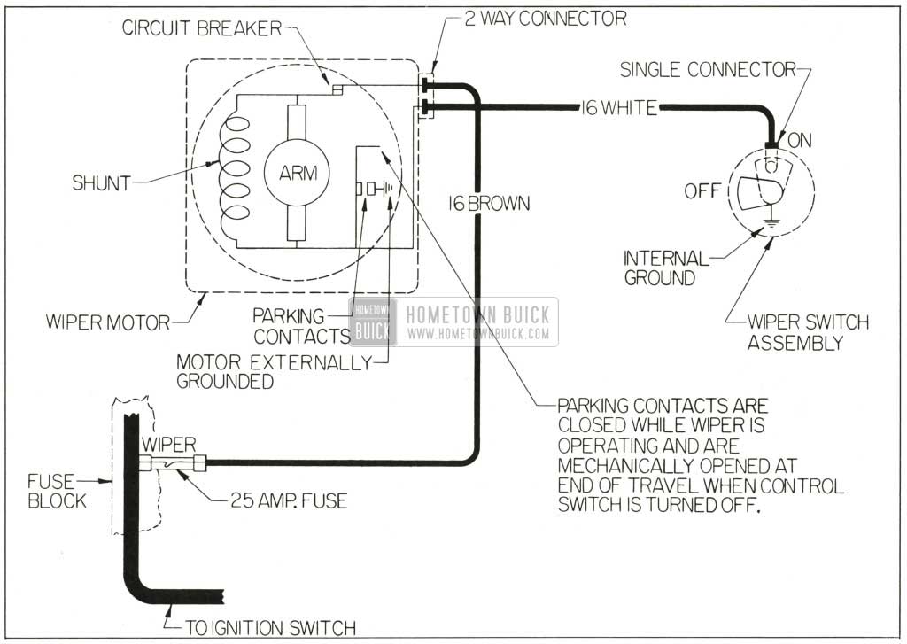 1959 Buick Single Speed Windshield Wiper Wiring Diagram