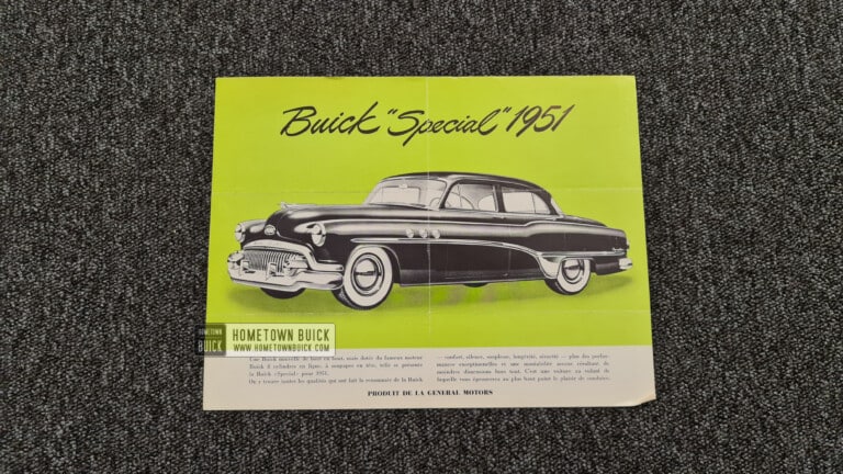 1951 Buick Special Sales Sheet - French Version (ORIGINAL)