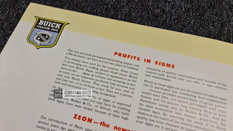 1950s Buick Dealer Signs Brochure (ORIGINAL) - Image 2